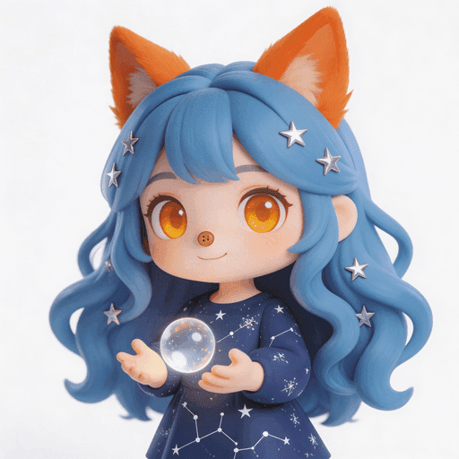 AI-generated fox PNGTuber avatar in chibi style